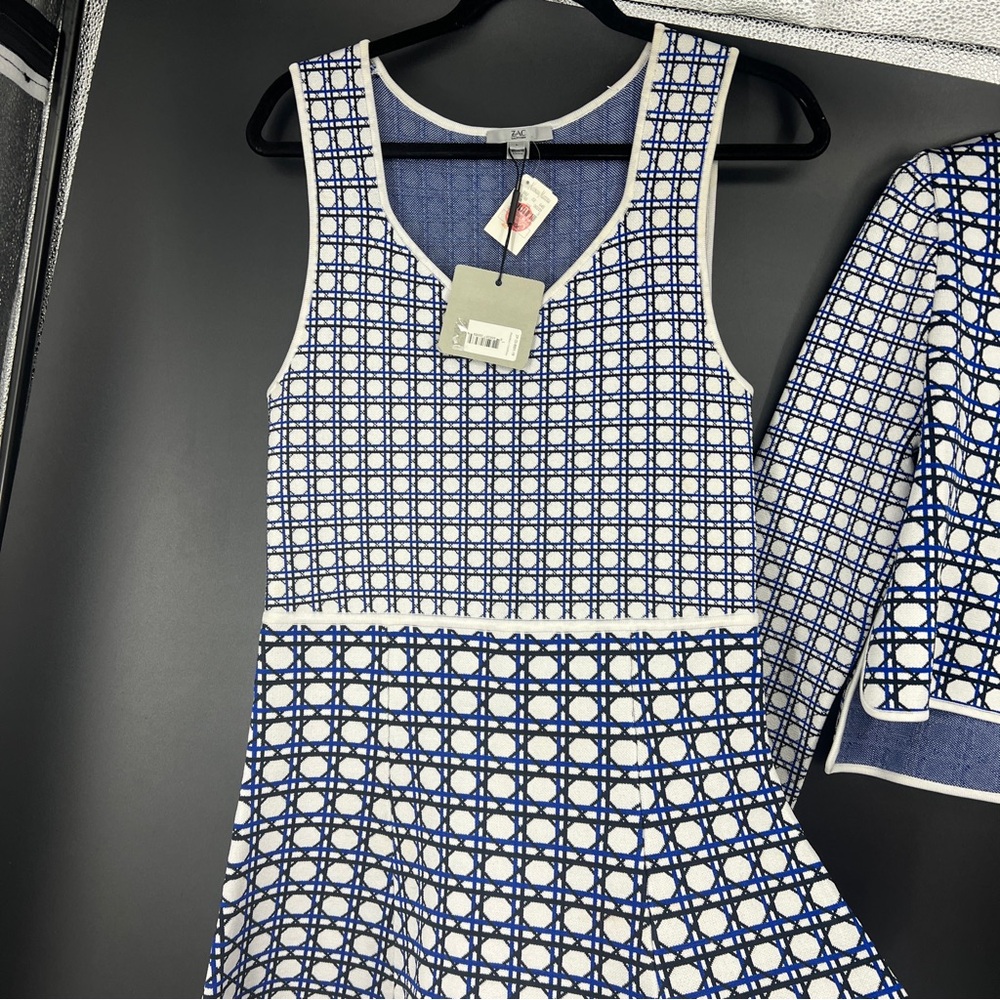 MATCHING SET - Zac Posen Knit Printed Jacket and Dress Set - Picture 10 of 17